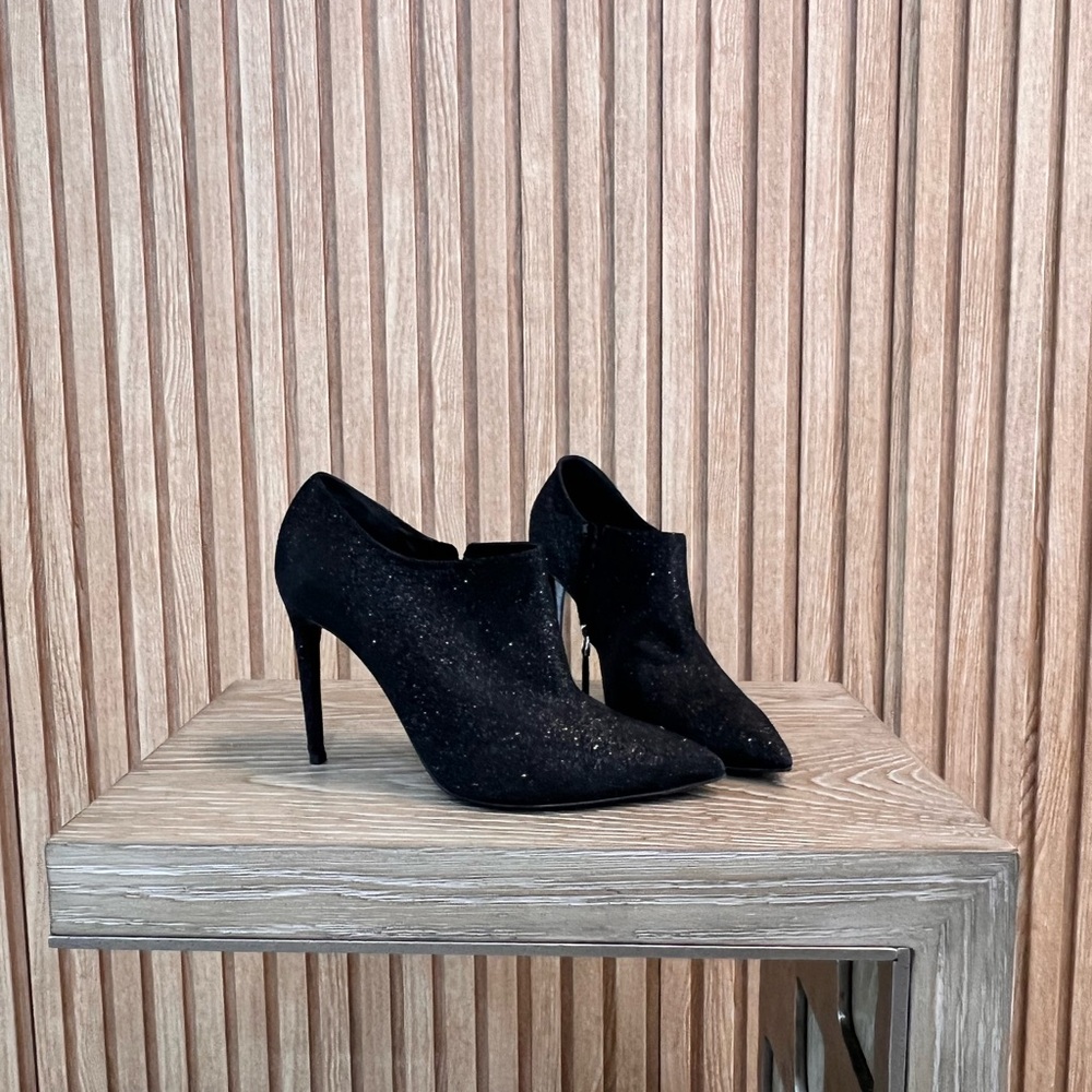 Ralph Lauren Collection Black Glitter Ankle Boots
